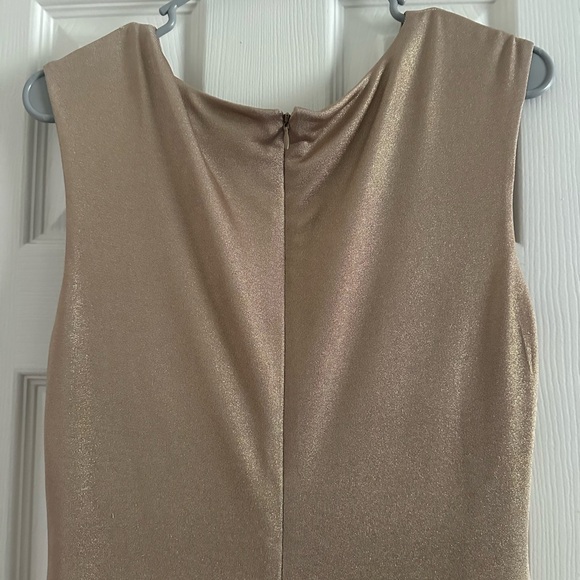 Lauren Ralph Lauren Foil-Print Jersey Surplice Gown Gold size 8 - Picture 6 of 10